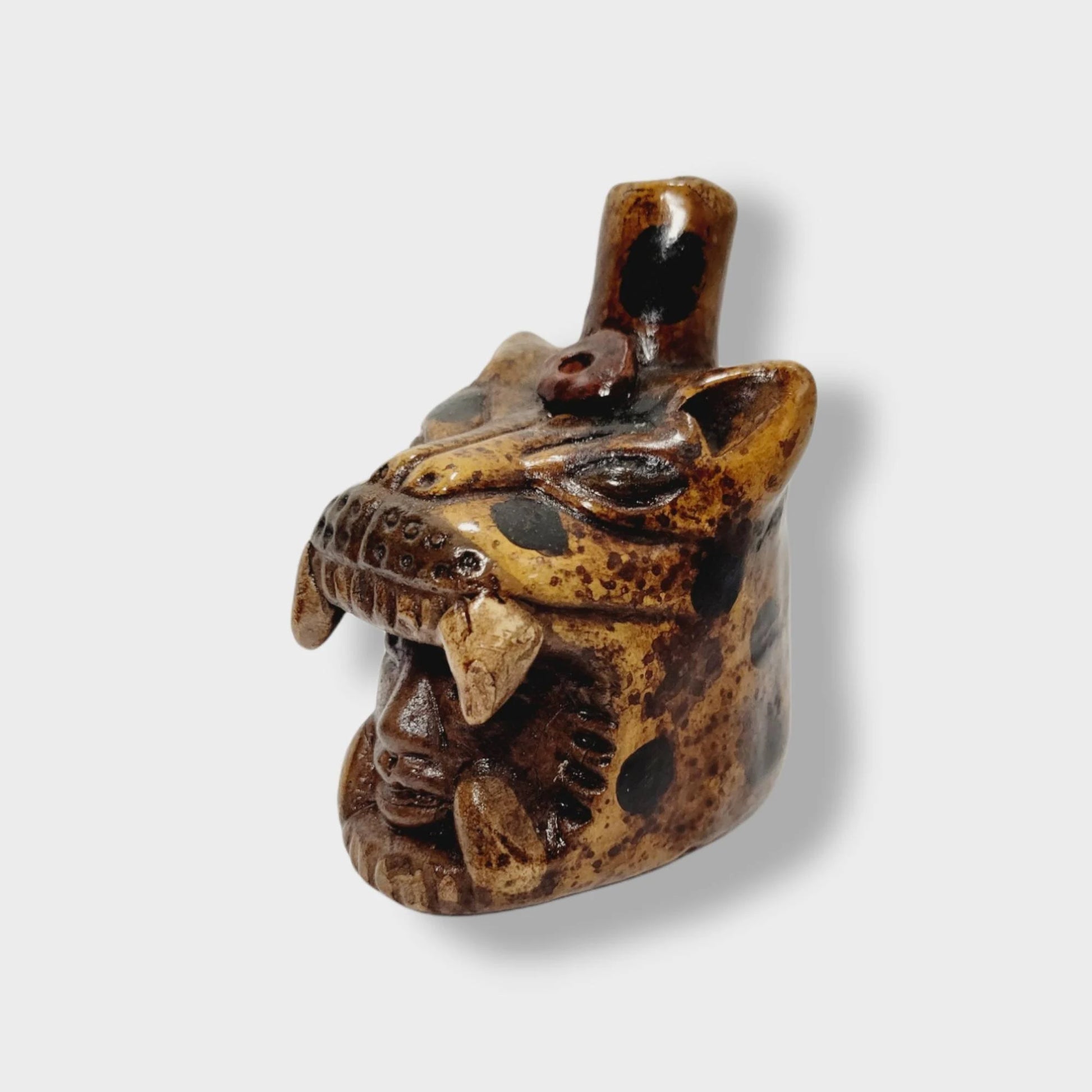 Jaguar Roar Whistle - Mimics the Roar of a Jaguar - Aztec Mythology Replica