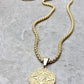 Men's Gold Stainless Steel Aztec Calendar Pendant Necklace