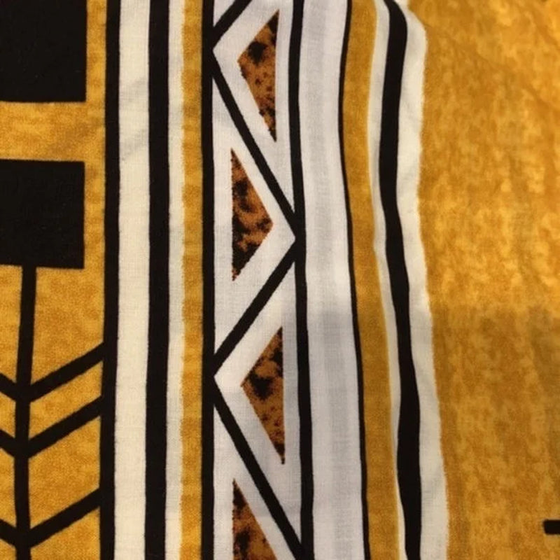 Mustard Tribal Aztec Kimono Wrap - Boho Duster Coverup for Women