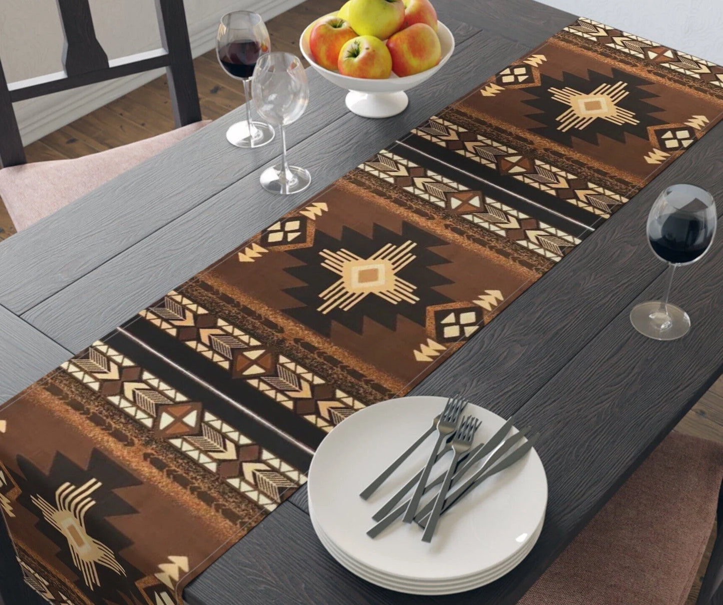 Aztec Table Runner for a Vibrant Kitchen