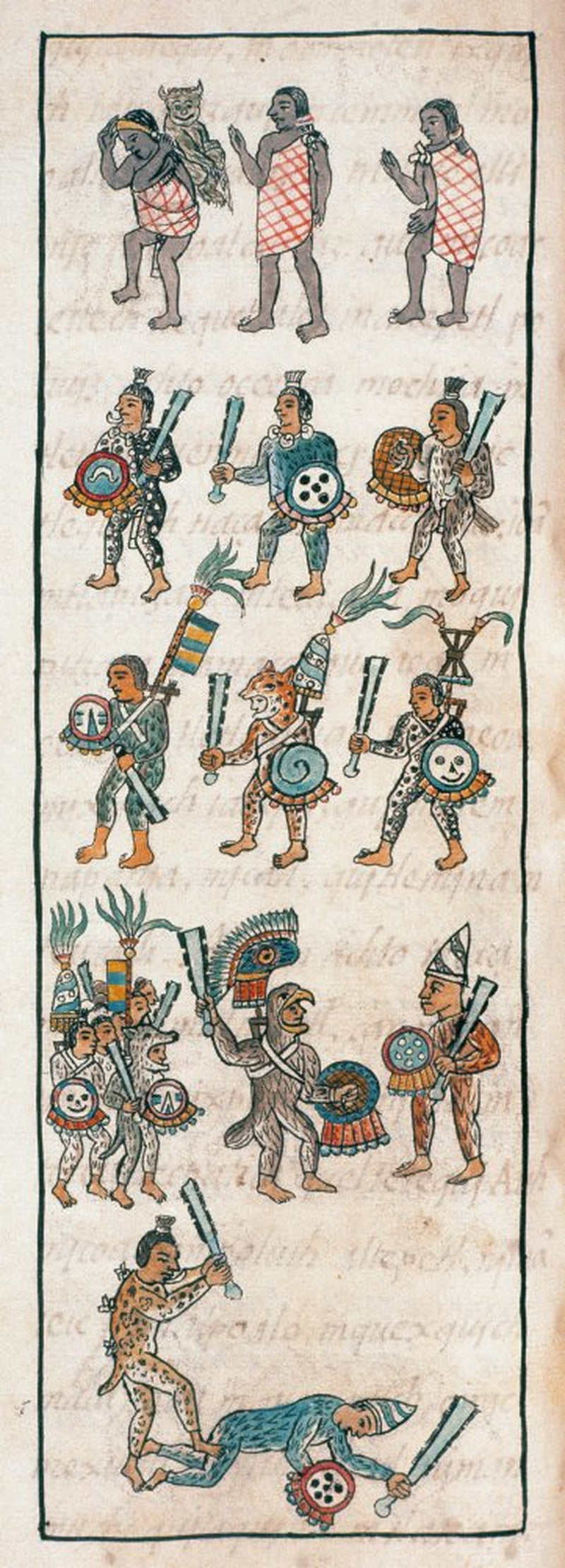 Aztec Warriors Drawing Poster - March To Battle
