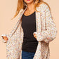Multicolor Aztec Popcorn Sweater: Cozy and Stylish Long Sleeve Open Cardigan