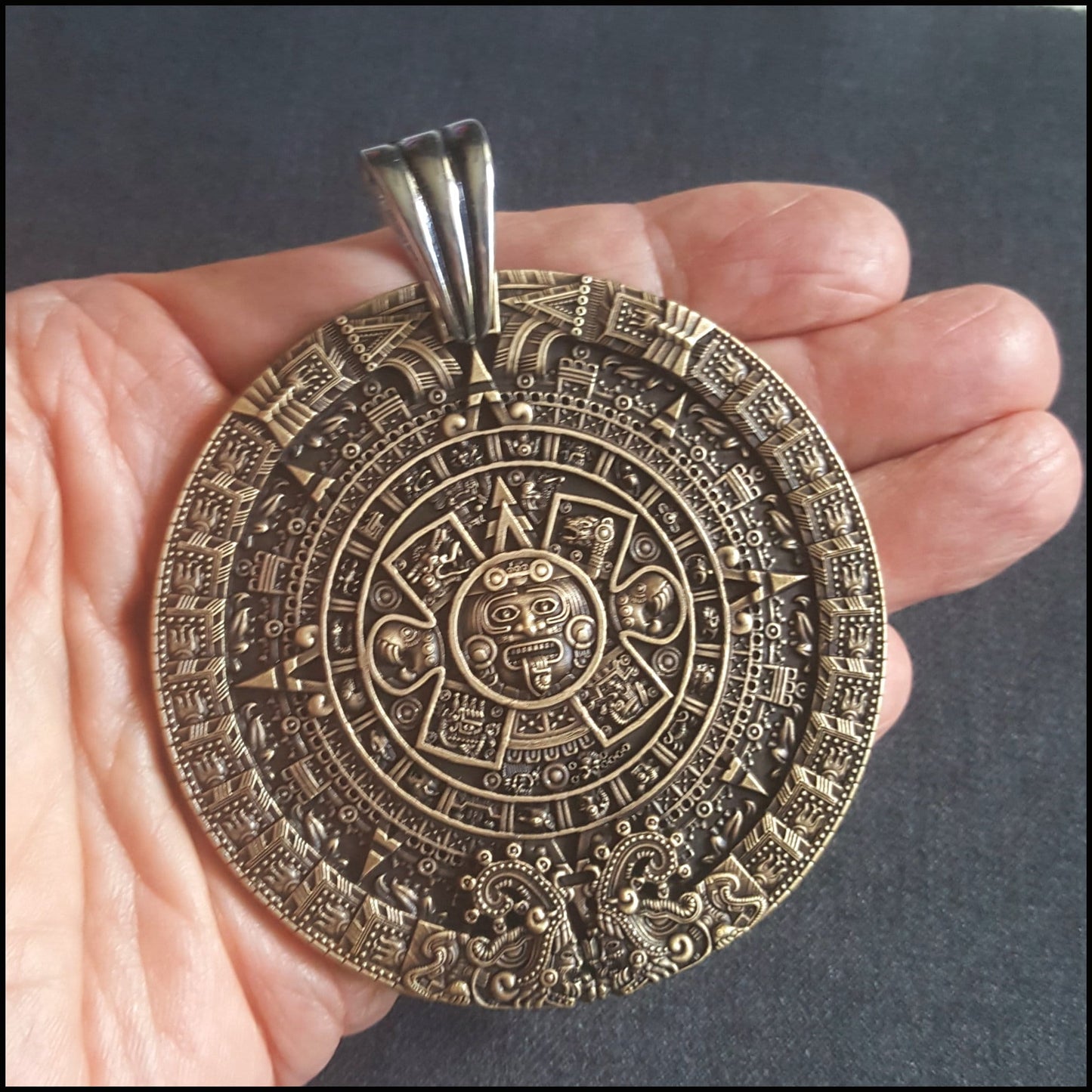 A Large 3" 76Mm  Gift Boxed Aztec Calendar 