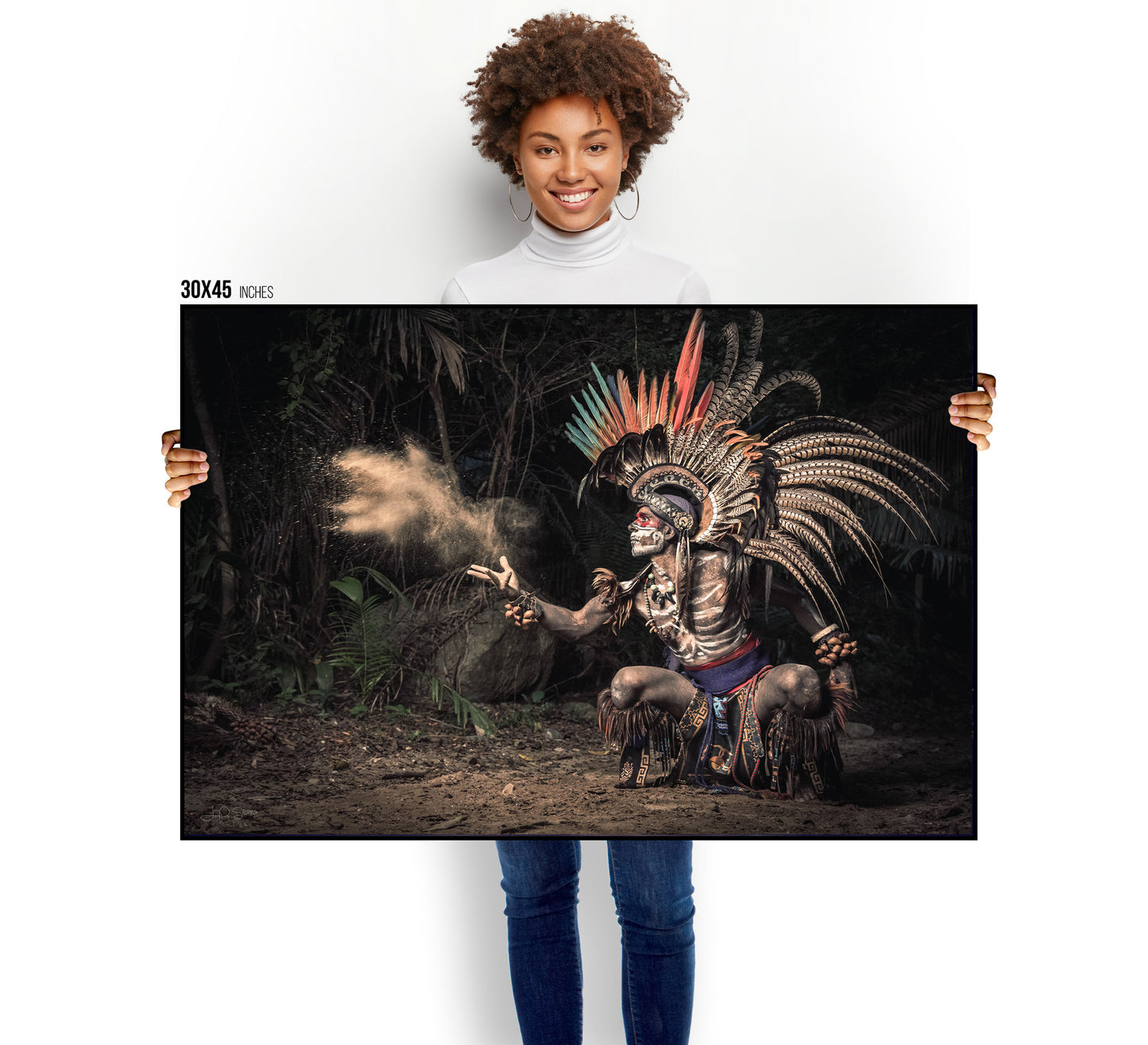 Aztec Warrior with Jaguar  FineWll  Art Photography Print