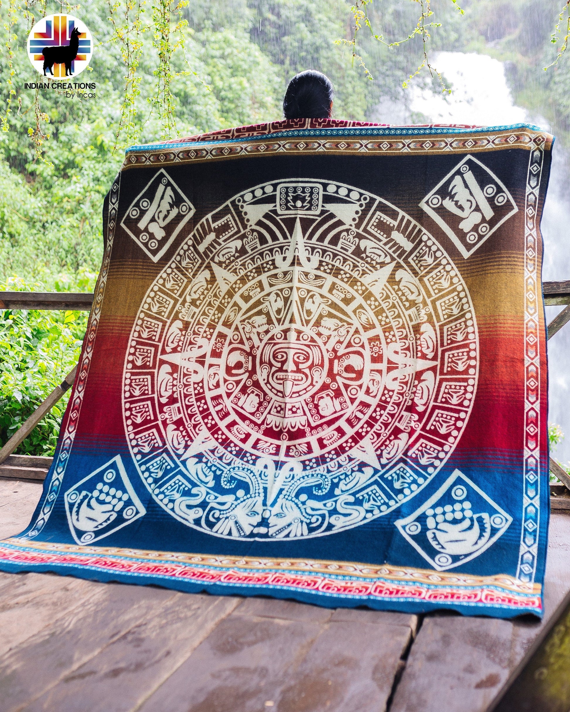 Beautifully Designed Aztec Calendar blaket