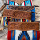 Aztec Tooled Leather Wristlet bag