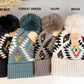 Aztec Faux Fur Pom C.C Beanie Hat