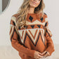 Women'S Aztec Vintage Crew Neck Pullover Sweater