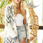 Stay cozy and stylish with our Eyelash Aztec Sweater Cardigan with Pockets - Open Front